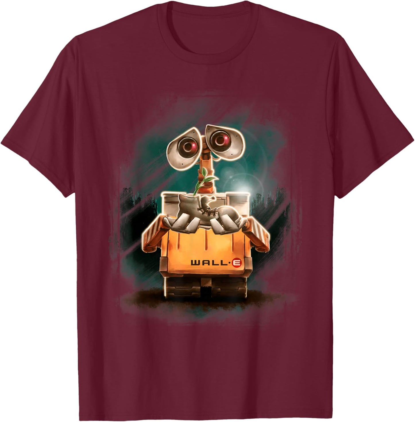 Disney Pixar Wall-E Plant Shoe Night Graphic T-Shirt - T-Shirt | Maroon