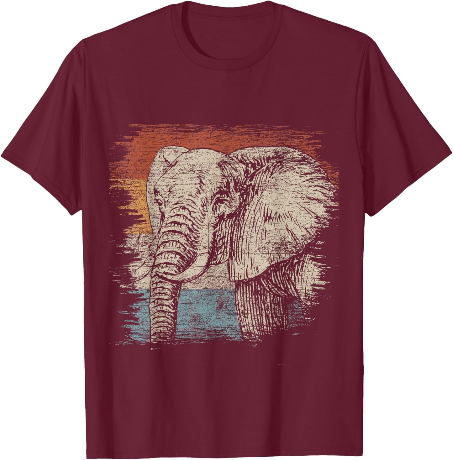 African Animal Lover Gift Elephant T-Shirt - T-Shirt | Maroon