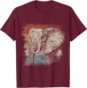 African Animal Lover Gift Elephant T-Shirt - T-Shirt | Maroon