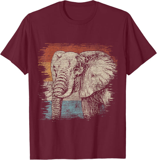 African Animal Lover Gift Elephant T-Shirt - T-Shirt | Maroon