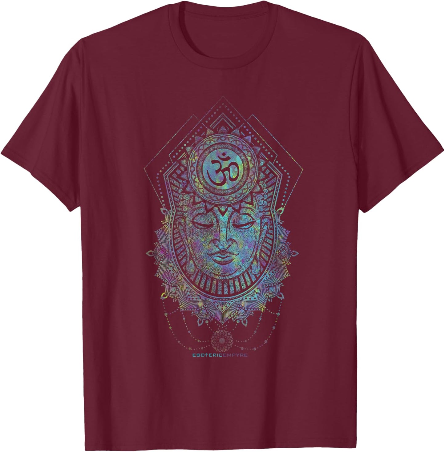 Buddha Sacred Geometry Sacred Geometry Om T-Shirt - T-Shirt | Maroon
