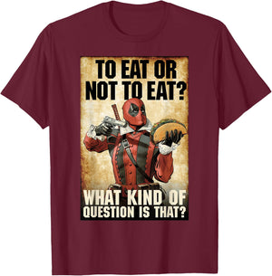 Marvel Deadpool to Eat Or Not to Eat Graphic T-Shirt - T-Shirt | Maroon