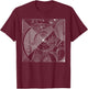 Sacred Geometry T Shirt Fibonacci, White Golden Spiral T-Shirt - T-Shirt | Maroon