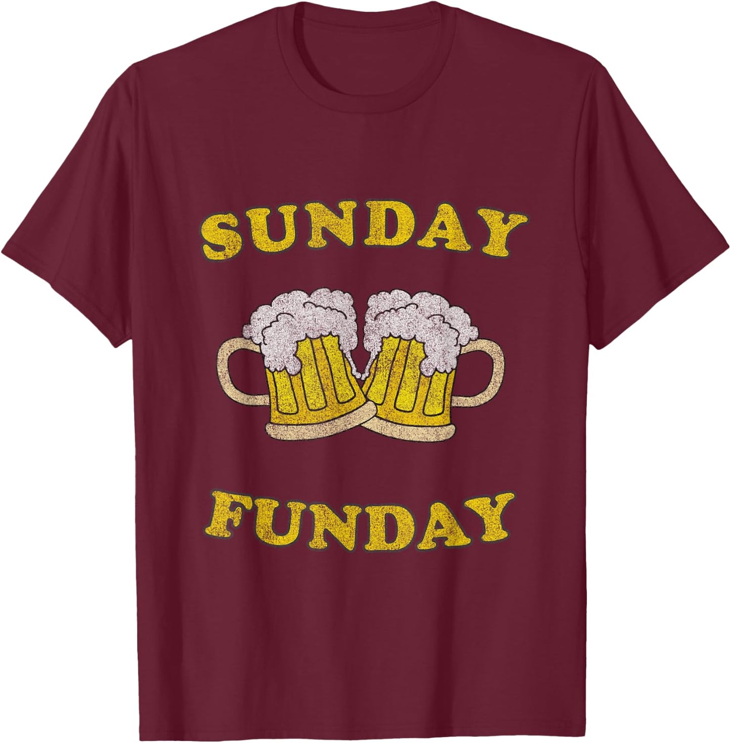Sunday is Funday Beer Drinking T-Shirt - T-Shirt | Maroon