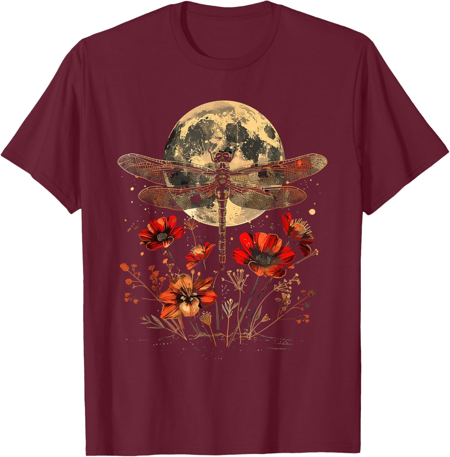 Dragonfly Lover Insect Dragonflies Nature T-Shirt - T-Shirt | Maroon