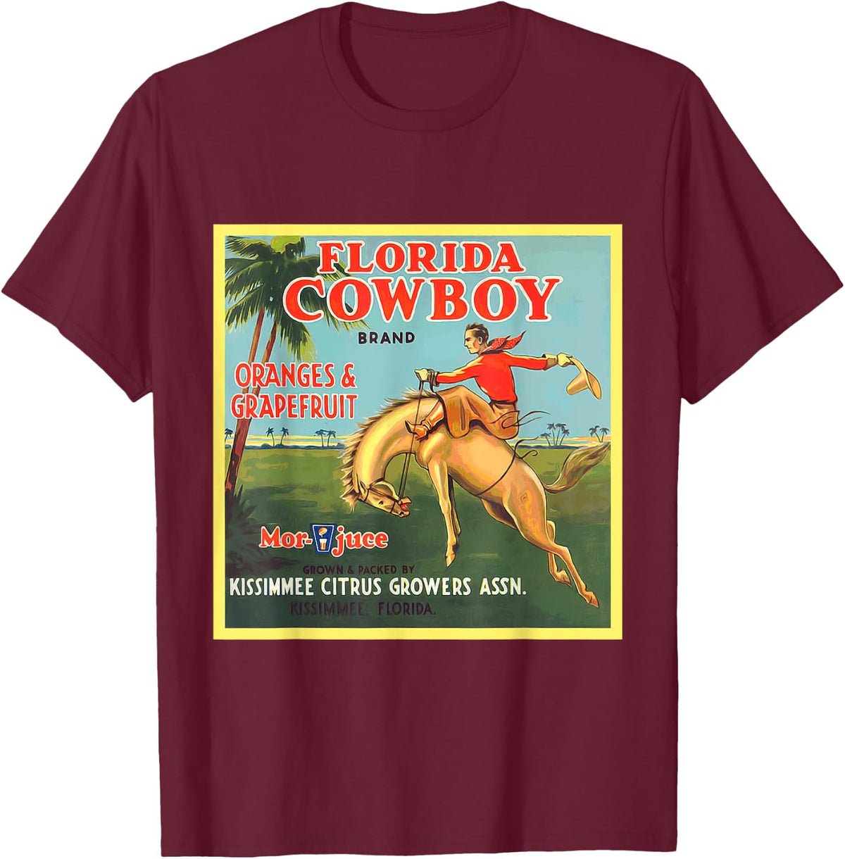 Florida Cowboy Horse Vintage Shirt T-Shirt - T-Shirt | Maroon