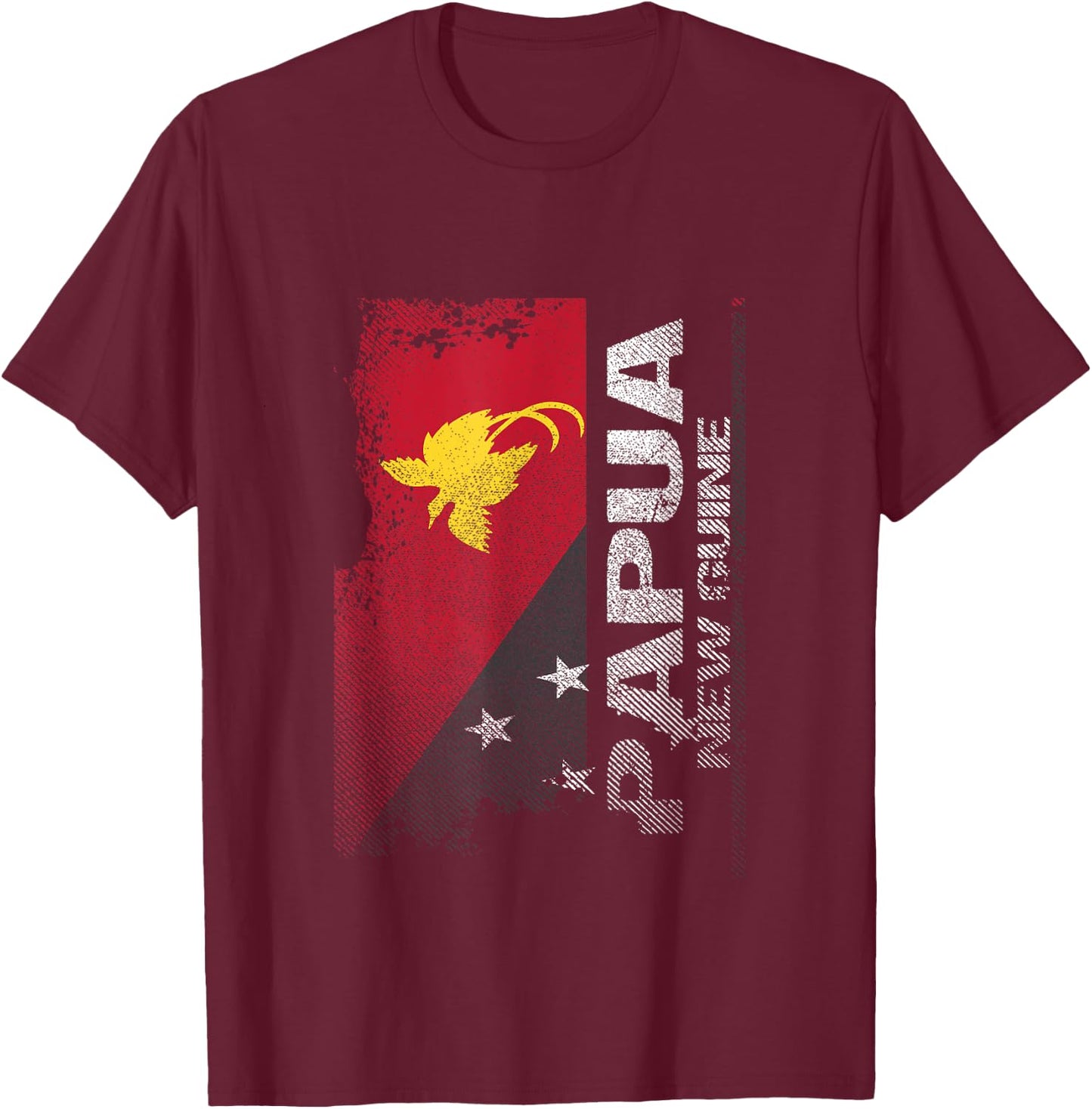 Papua New Guinea Flag , Papuan Country Flag Shirt T-Shirt - T-Shirt | Maroon