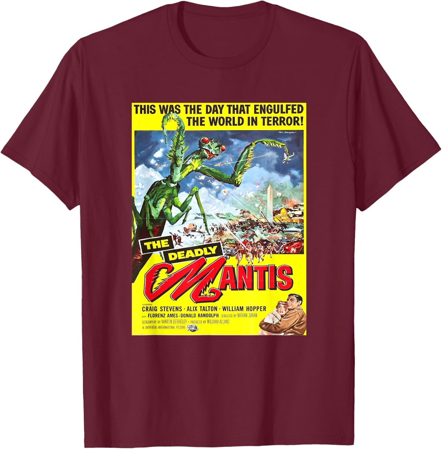 Vintage Mantis science-fiction movie shirt T-Shirt - T-Shirt | Maroon