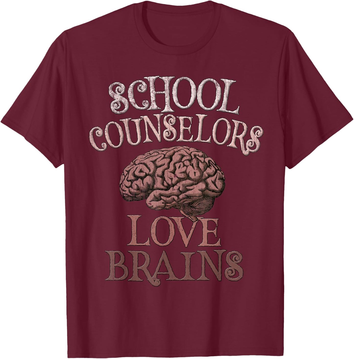 Funny SCHOOL COUNSELORS LOVE BRAINS This is My Scary Spooky T-Shirt - T-Shirt | Maroon