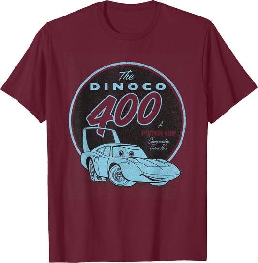 Disney Pixar Cars The Dinoco 400 Vintage Piston Cup Logo T-Shirt - T-Shirt | Maroon