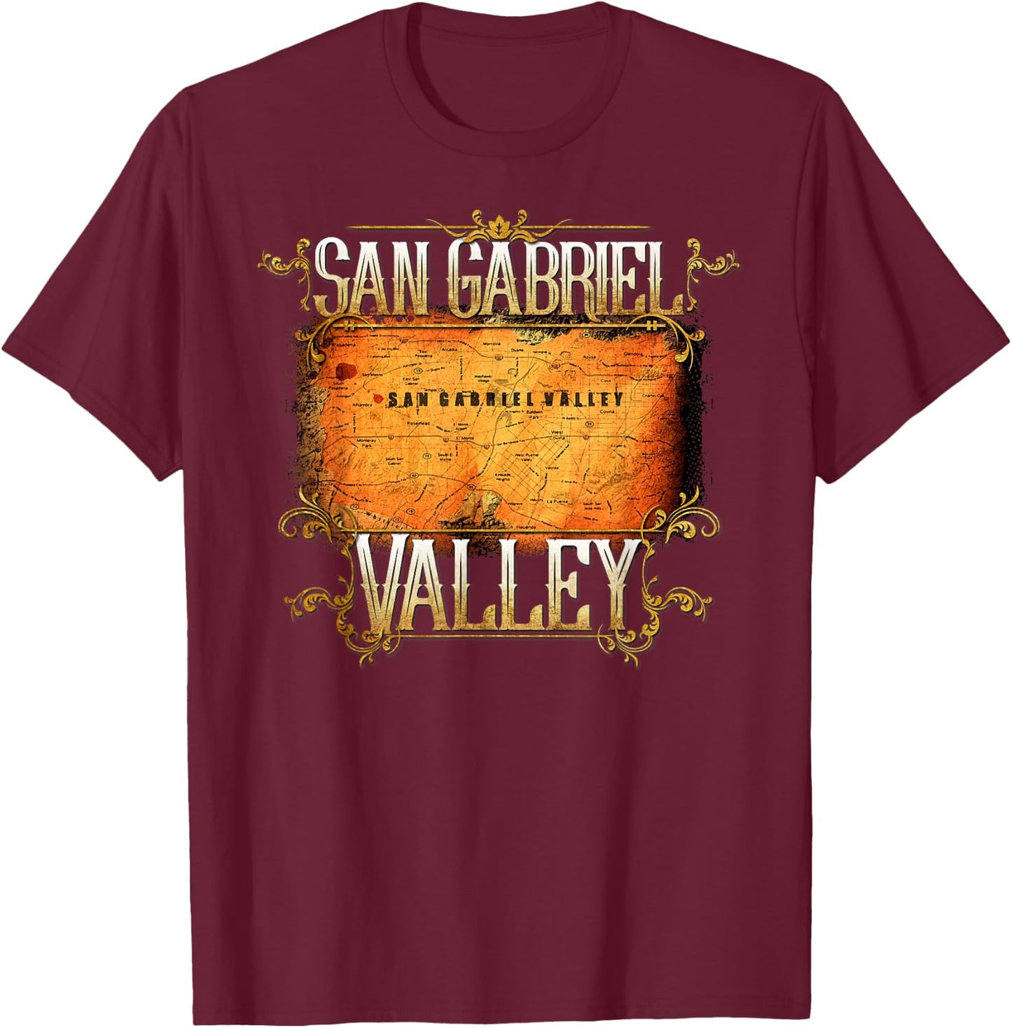 "SGV Shirt" San Gabriel Valley California Lover T-Shirt - T-Shirt | Maroon