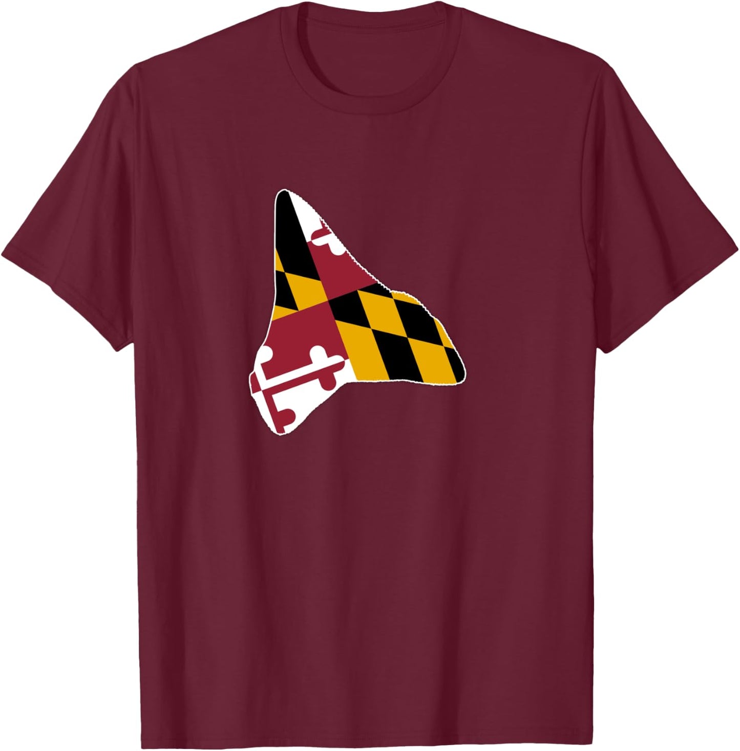 Maryland Flag Shark Tooth LS Shirt Relic And Fossil Hunter T-Shirt - T-Shirt | Maroon