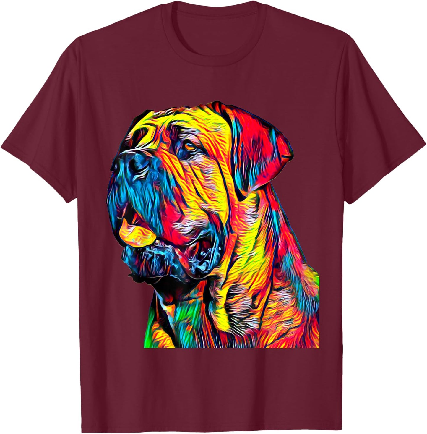 Cane Corso Italian Mastiff Dog Head T-Shirt - T-Shirt | Maroon
