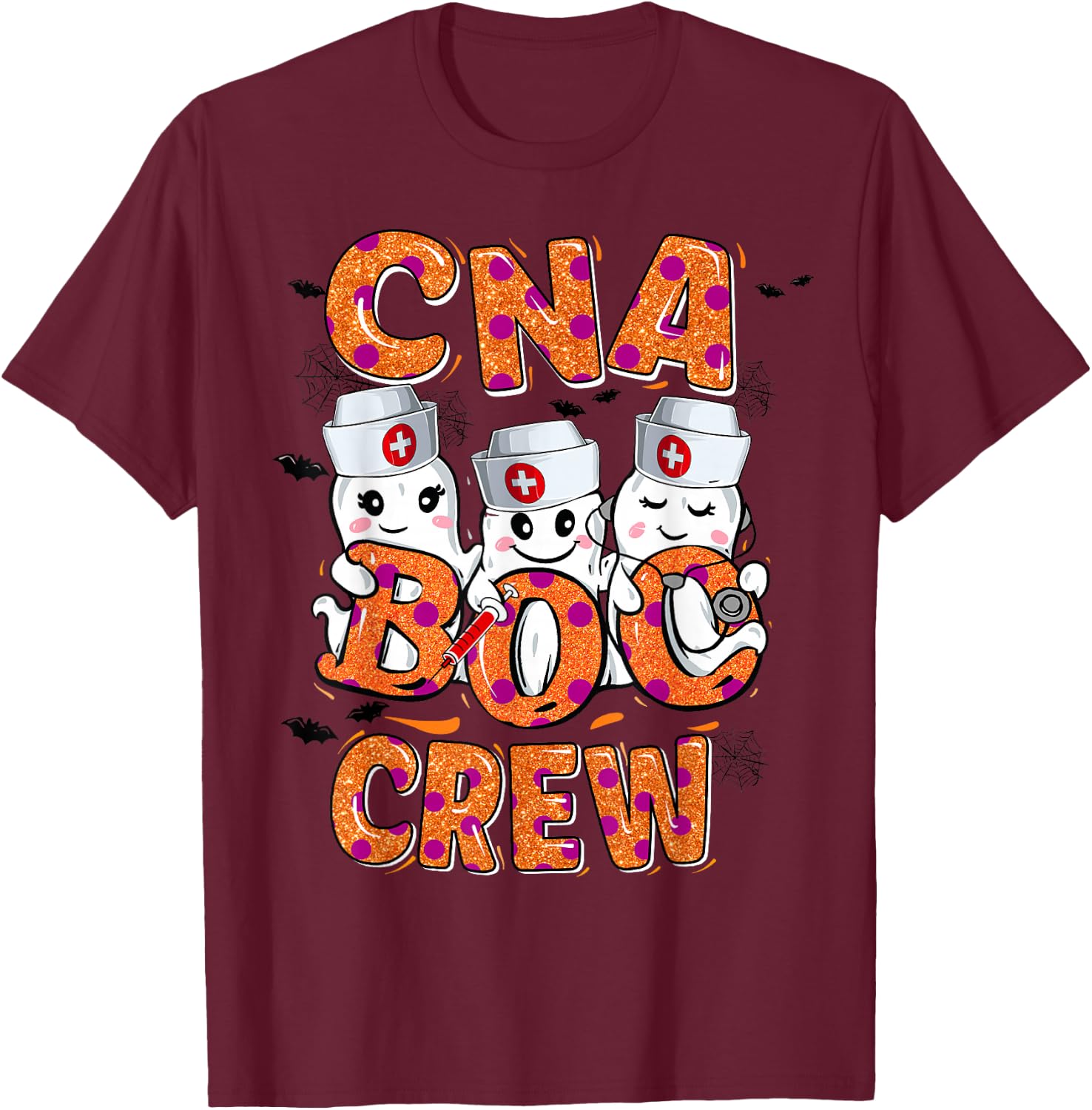 CNA Shirts Halloween CNA boo crew Halloween Nurse Assistant T-Shirt - T-Shirt | Maroon