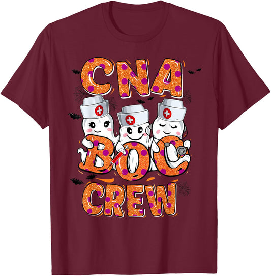 CNA Shirts Halloween CNA boo crew Halloween Nurse Assistant T-Shirt - T-Shirt | Maroon