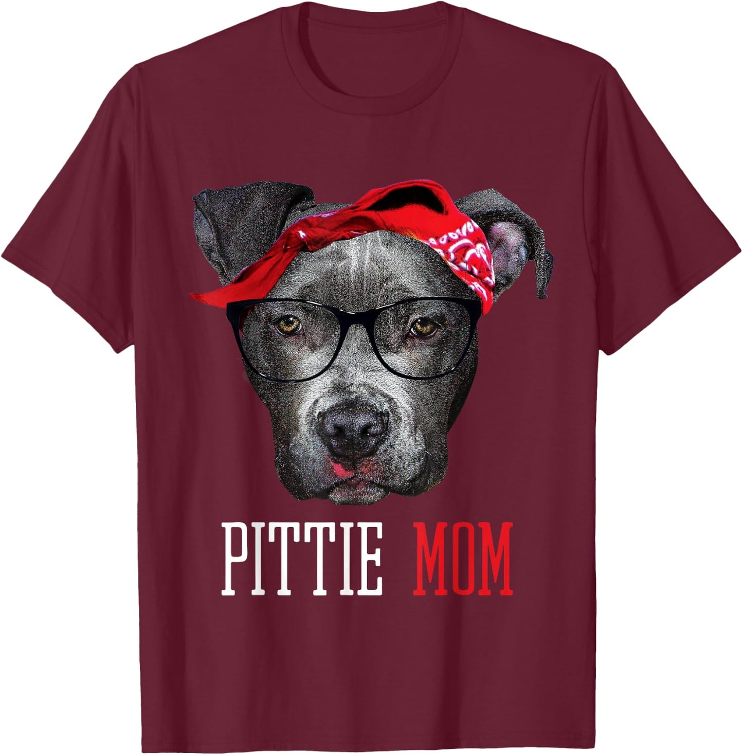 Pittie Mom Pitbull Dog Lovers Women T-Shirt - T-Shirt | Maroon