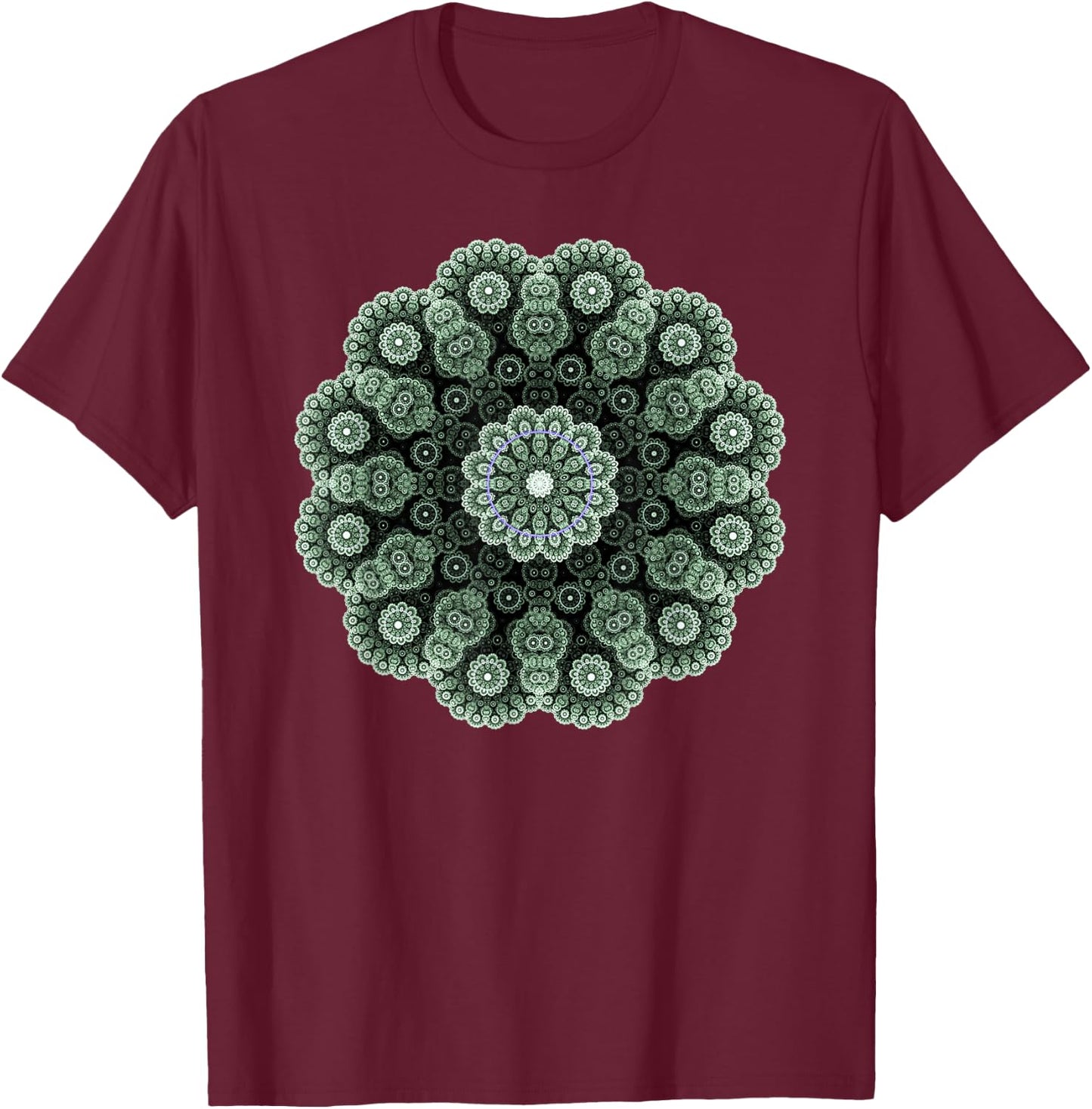Mandala Sacred Geometry Prana Art Yoga Mantra Om Good Vibe T-Shirt - T-Shirt | Maroon