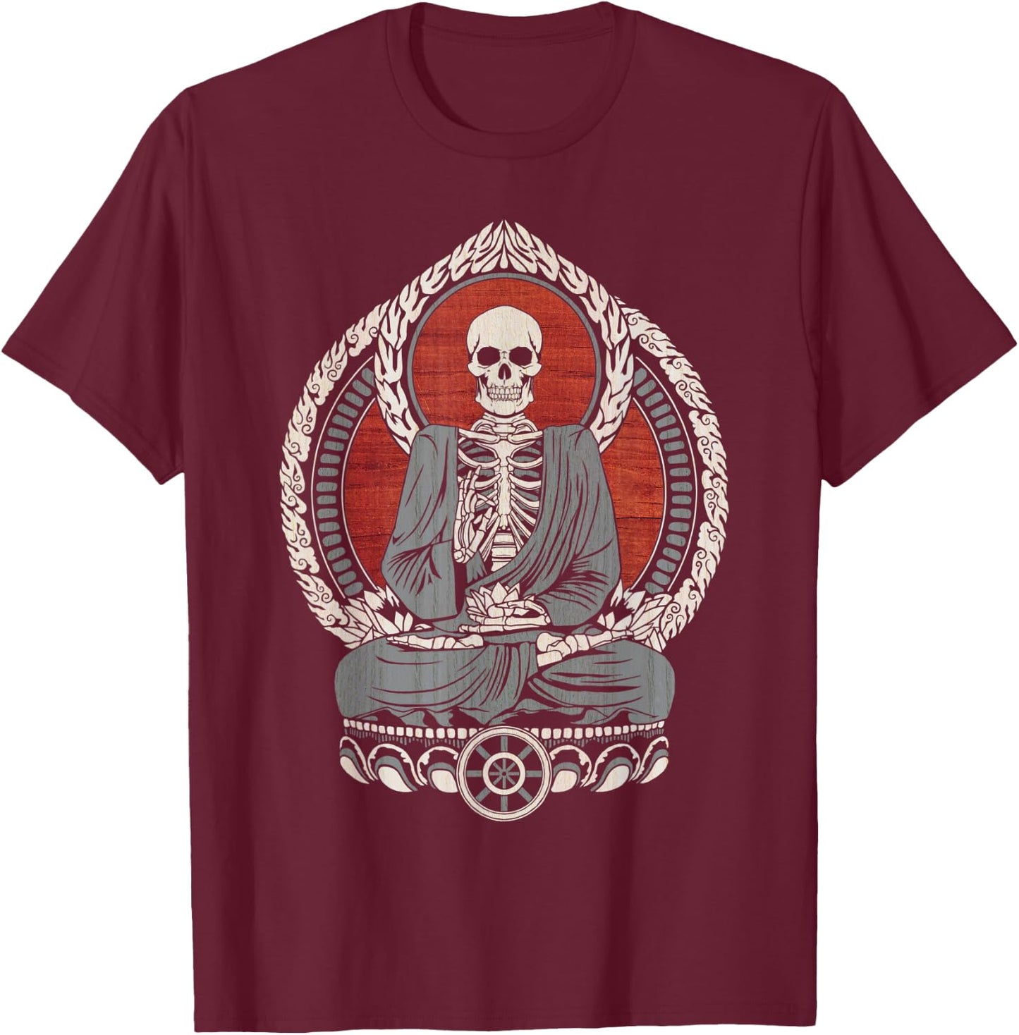 Starving Gautama Buddha - Skeleton Cherry T-Shirt - T-Shirt | Maroon