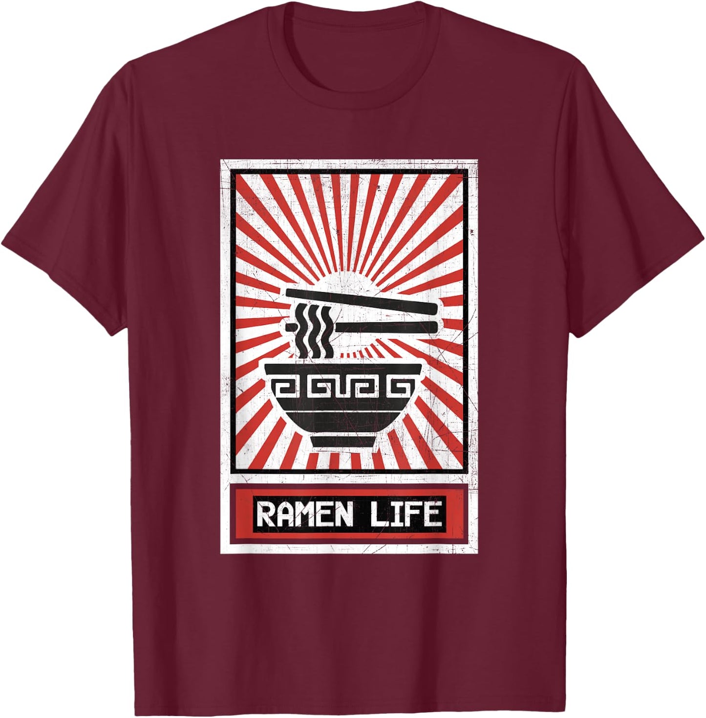 Ramen Life Noodle Soup T-Shirt - T-Shirt | Maroon