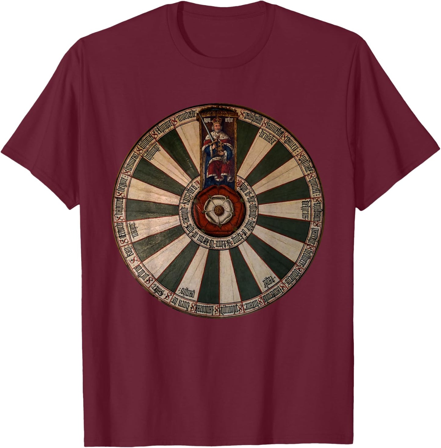 Knight's of the Round Table King Arthur Lancelot T-Shirt - T-Shirt | Maroon
