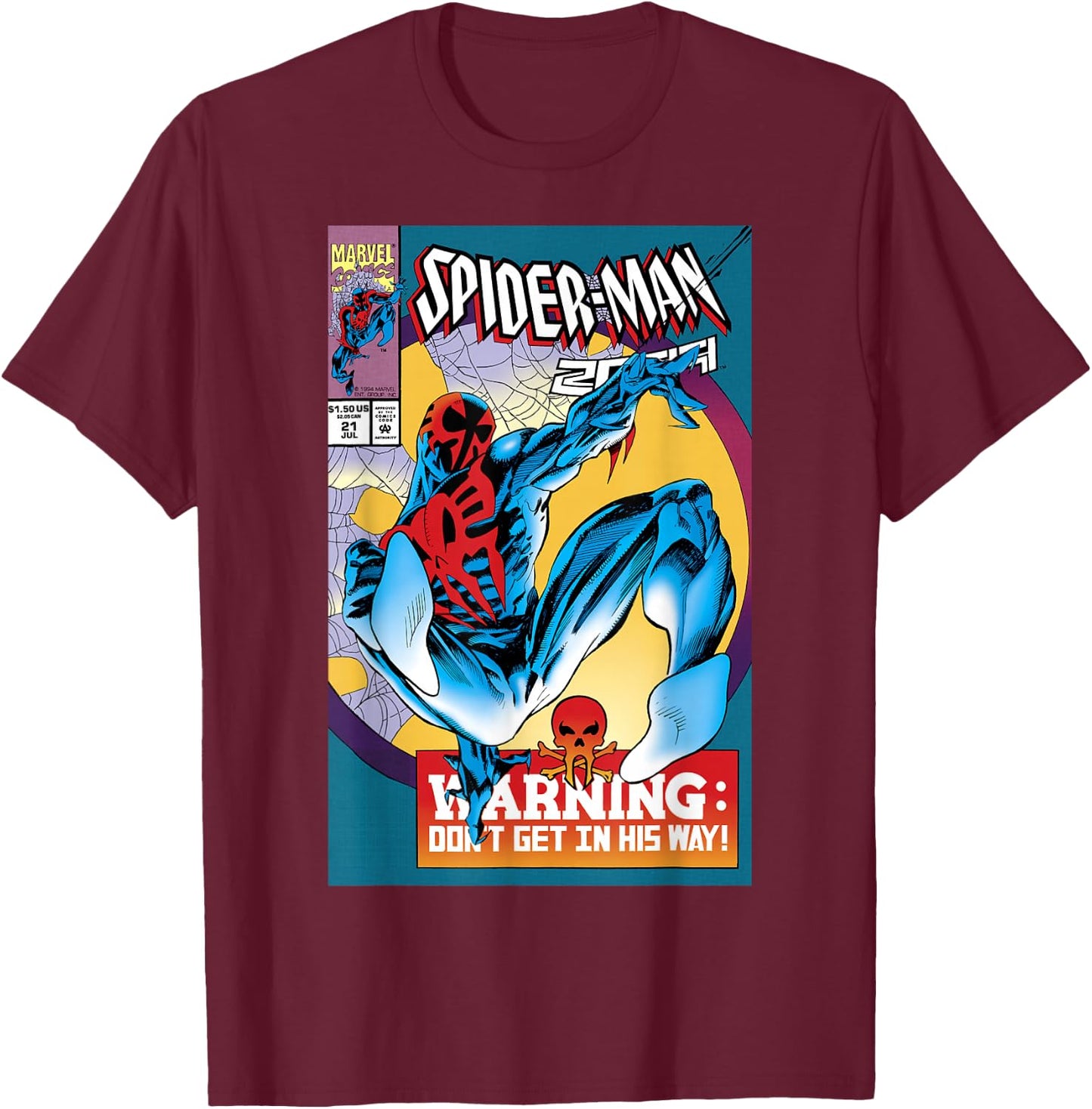 Marvel Spider-Man 2099 Comic Cover Small T-Shirt - T-Shirt | Maroon