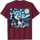Shih Tzu Starry Night Sky T-Shirt - T-Shirt | Maroon