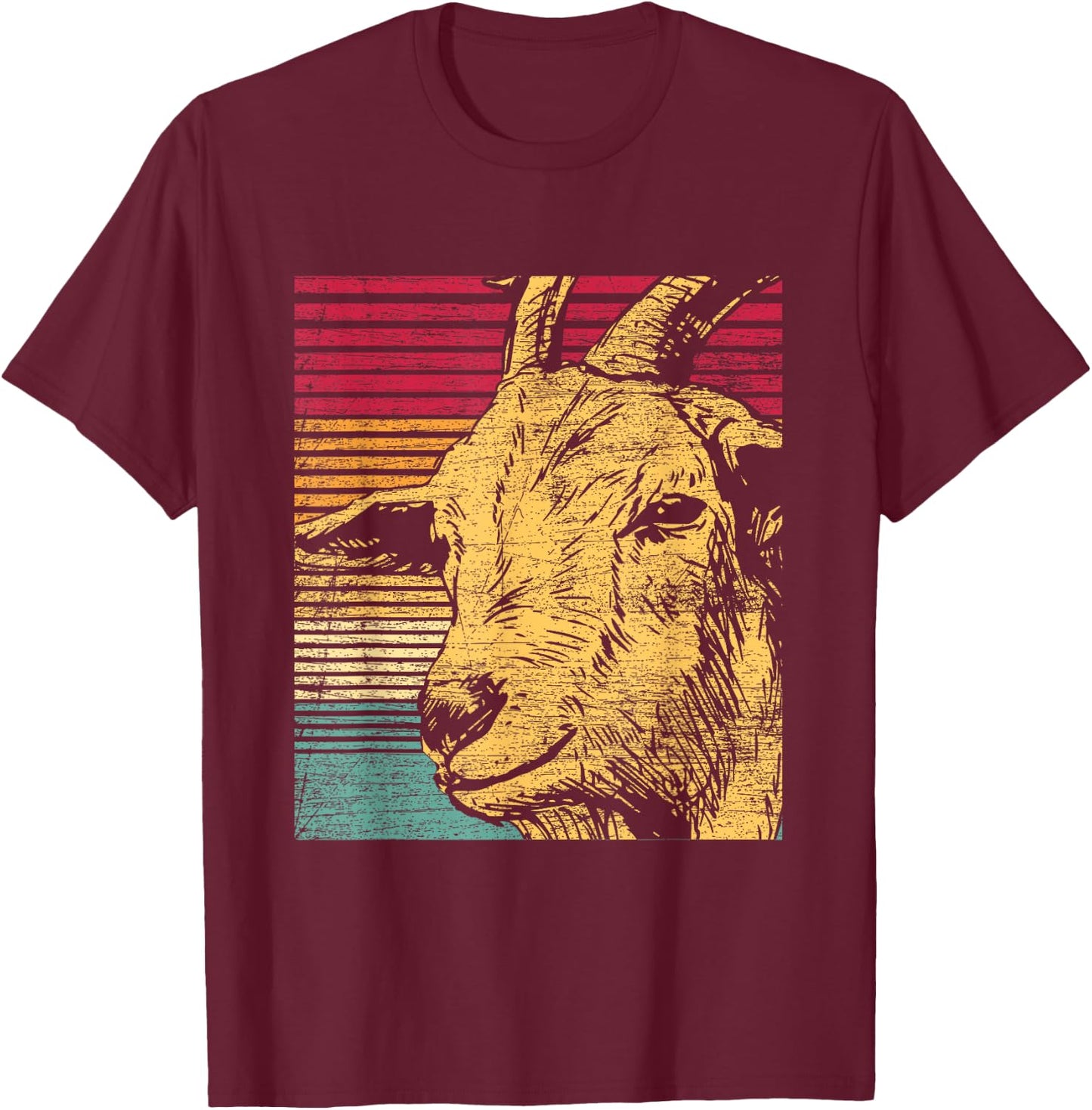 Retro Goat T-Shirt - T-Shirt | Maroon
