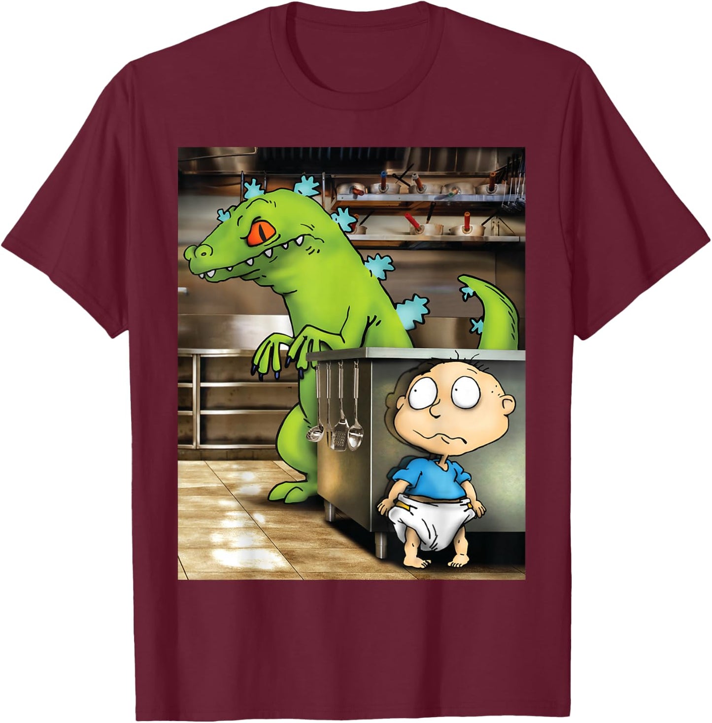 Reptar and Tommy Jurassic Park T-Shirt - T-Shirt | Maroon