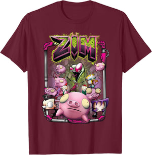 Nickelodeon Invader Zim Rubber Piggy Army T-Shirt - T-Shirt | Maroon