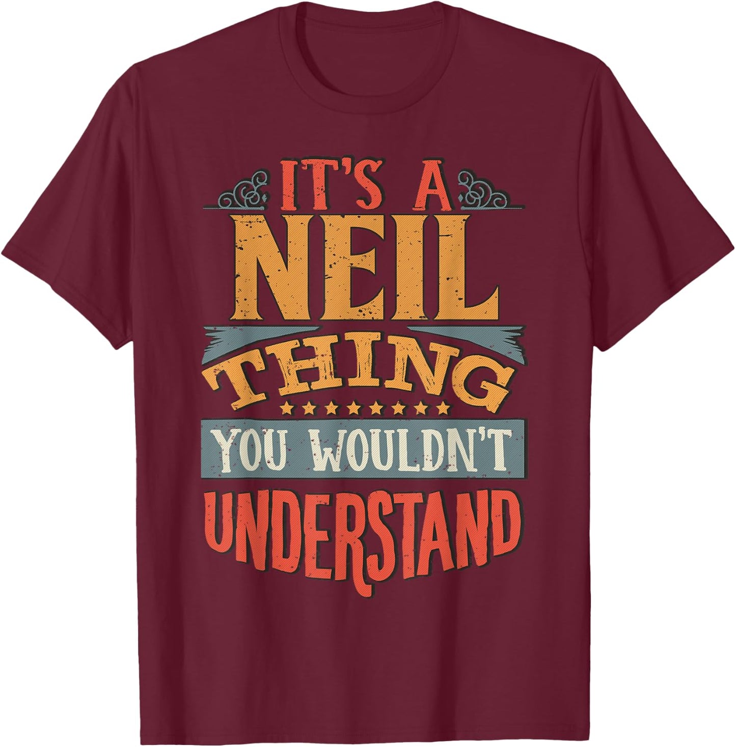 Neil Name T-Shirt - T-Shirt | Maroon