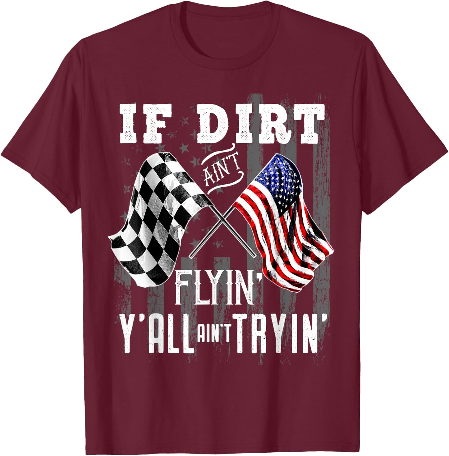 Dirt Track Racing Motocross Stock Car Racing Gift T-Shirt - T-Shirt | Maroon