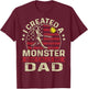 Softball Dad US Flag I Created A Monster She Calls Me Dad T-Shirt - T-Shirt | Maroon