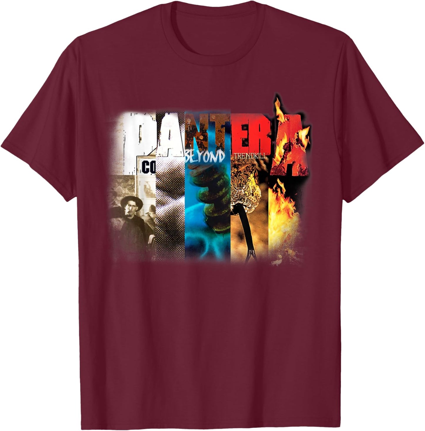 Pantera Official Collage Album T-Shirt - T-Shirt | Maroon