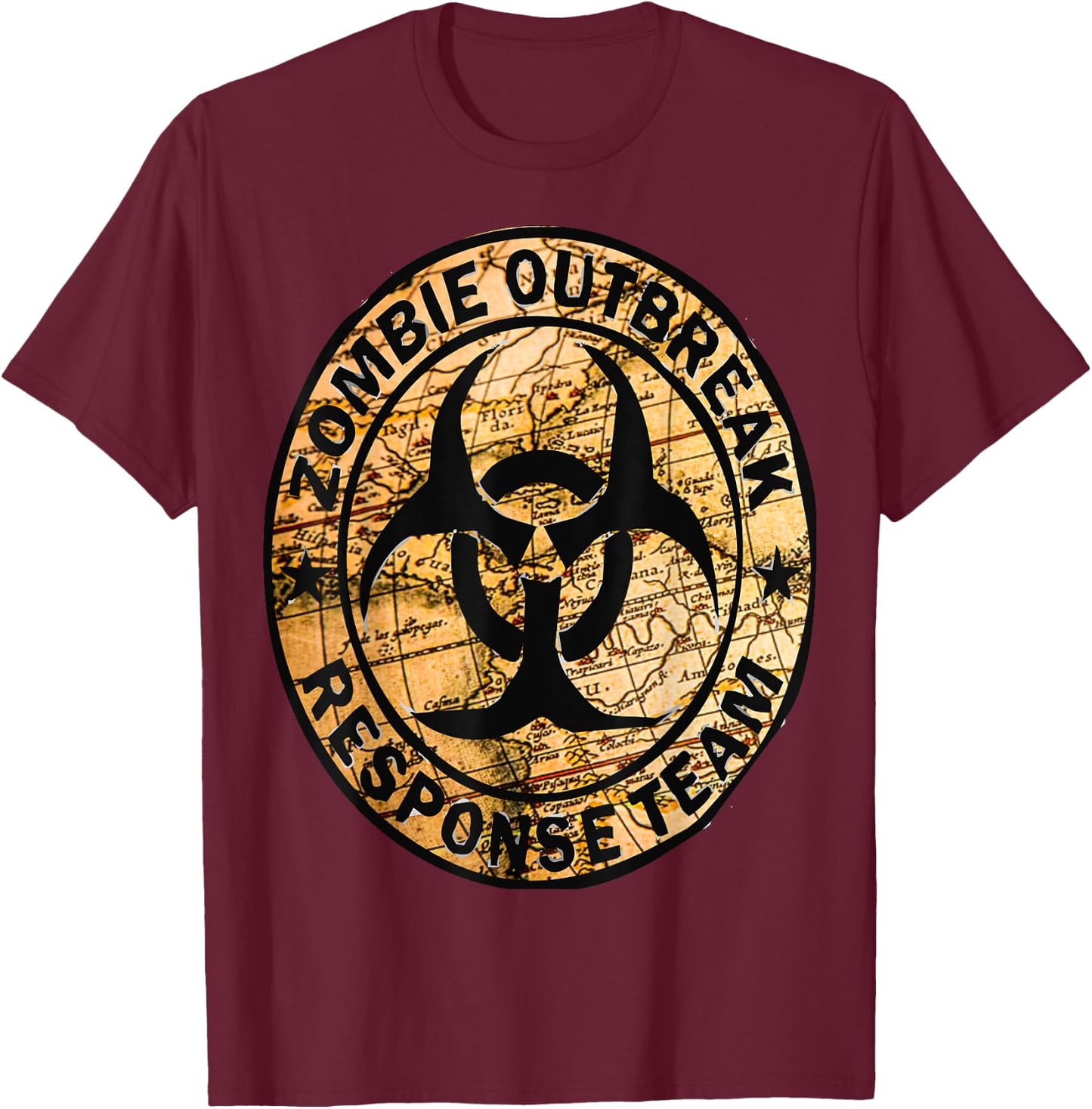 Funny Halloween Apocalypse Outbreak Zombie Response Team T-Shirt - T-Shirt | Maroon