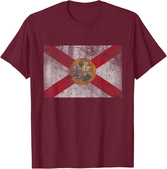 Florida Flag Vintage Fade Men Women Kids Youth Toddlers T-Shirt - T-Shirt | Maroon
