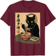Cute Kawaii Gamer Cat Funny Ramen Retro Japanese Cat Gaming T-Shirt - T-Shirt | Maroon