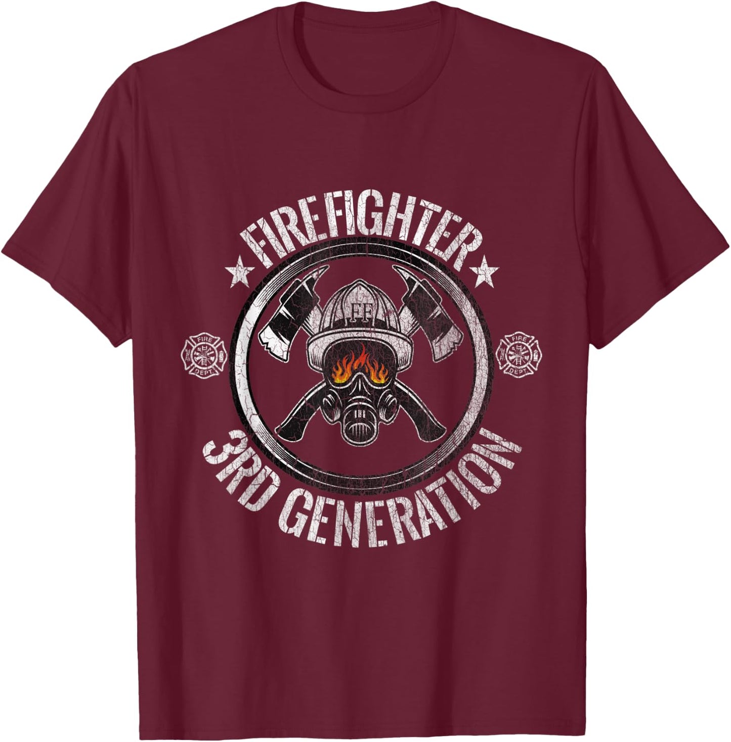 Firefighter Academy 3RD Generation Firefighter Axe Gift T-Shirt - T-Shirt | Maroon