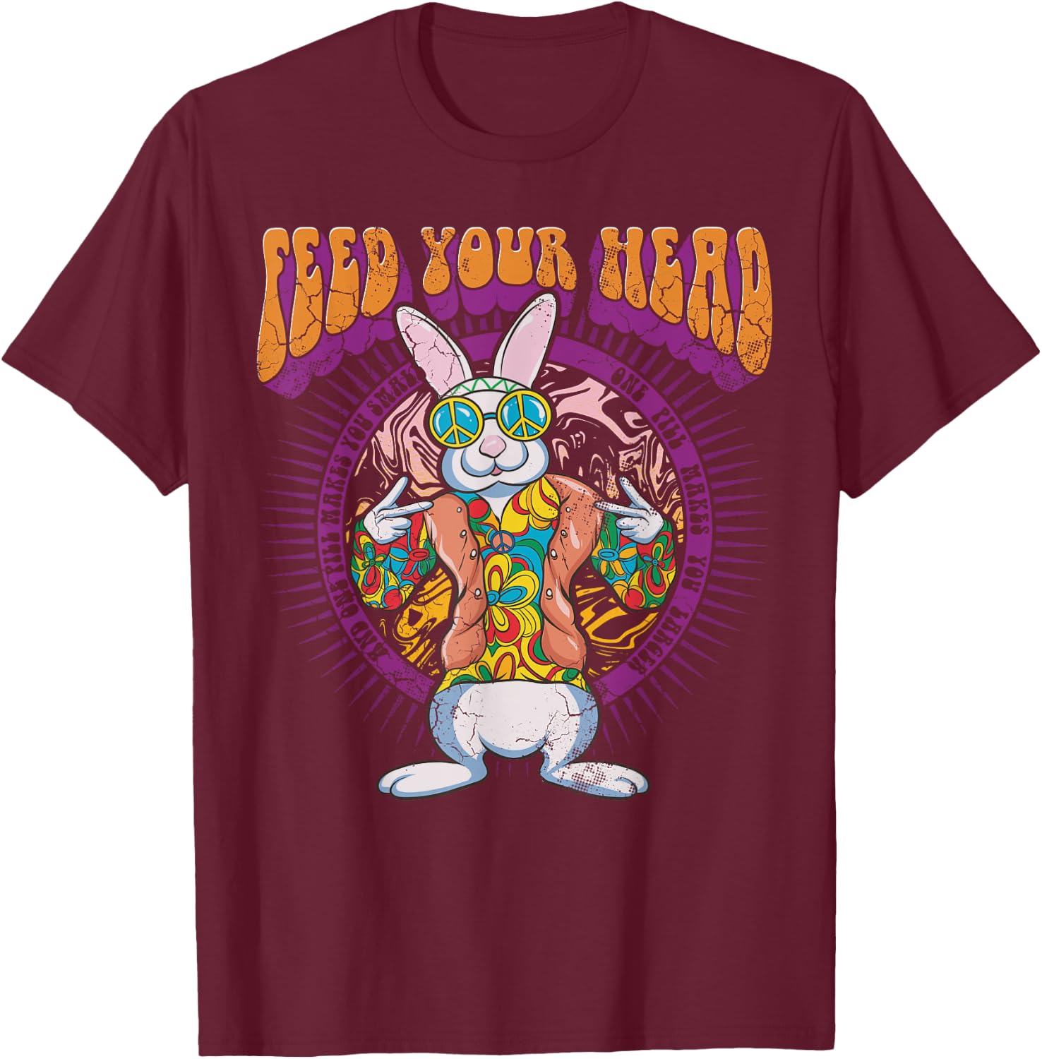 LyricVerse - WHITE RABBIT BY GRACE SLICK T-Shirt - T-Shirt | Maroon