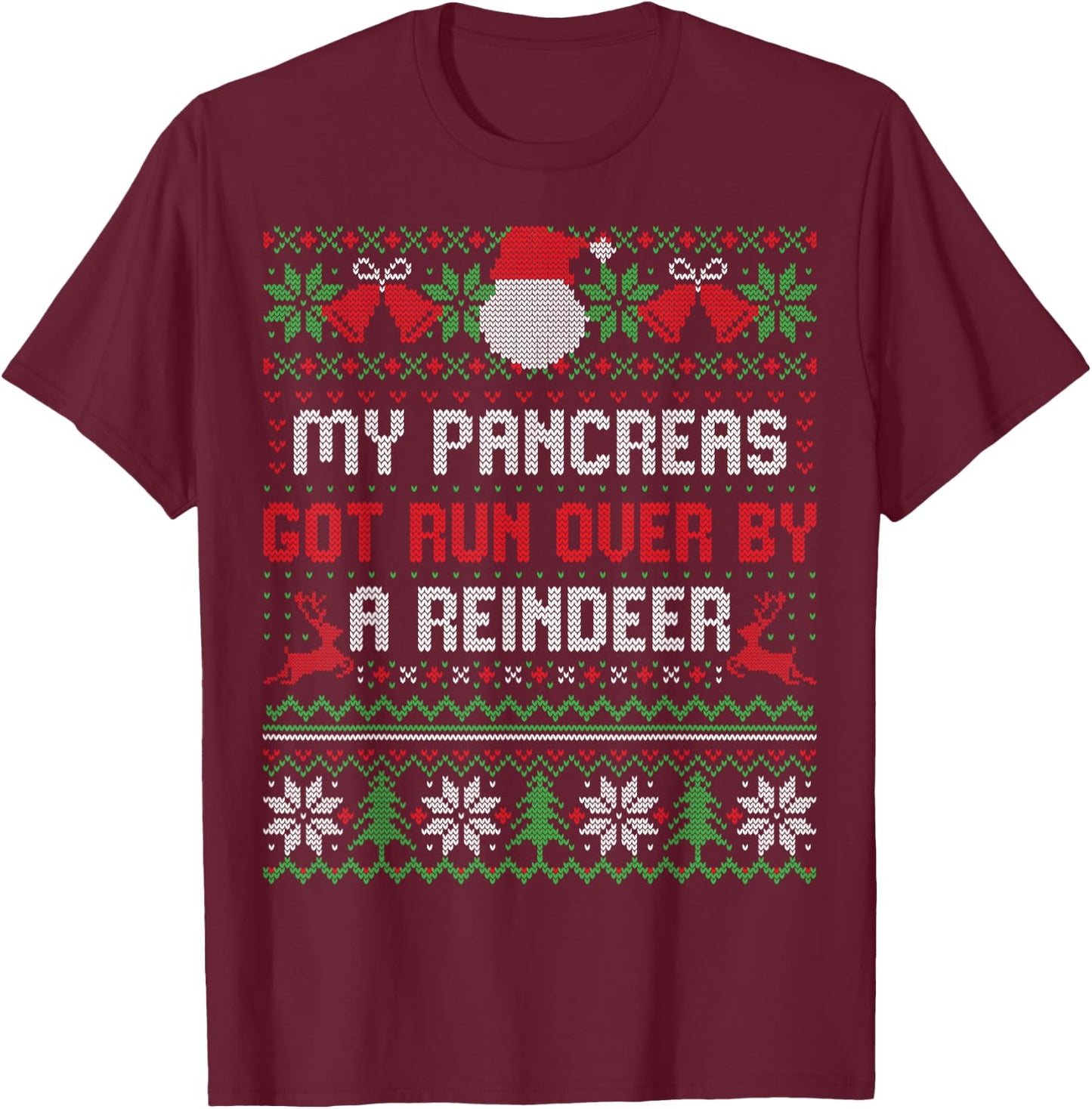 T1D Diabetic Type 1 Diabetes Awareness Christmas Men Women T-Shirt - T-Shirt | Maroon