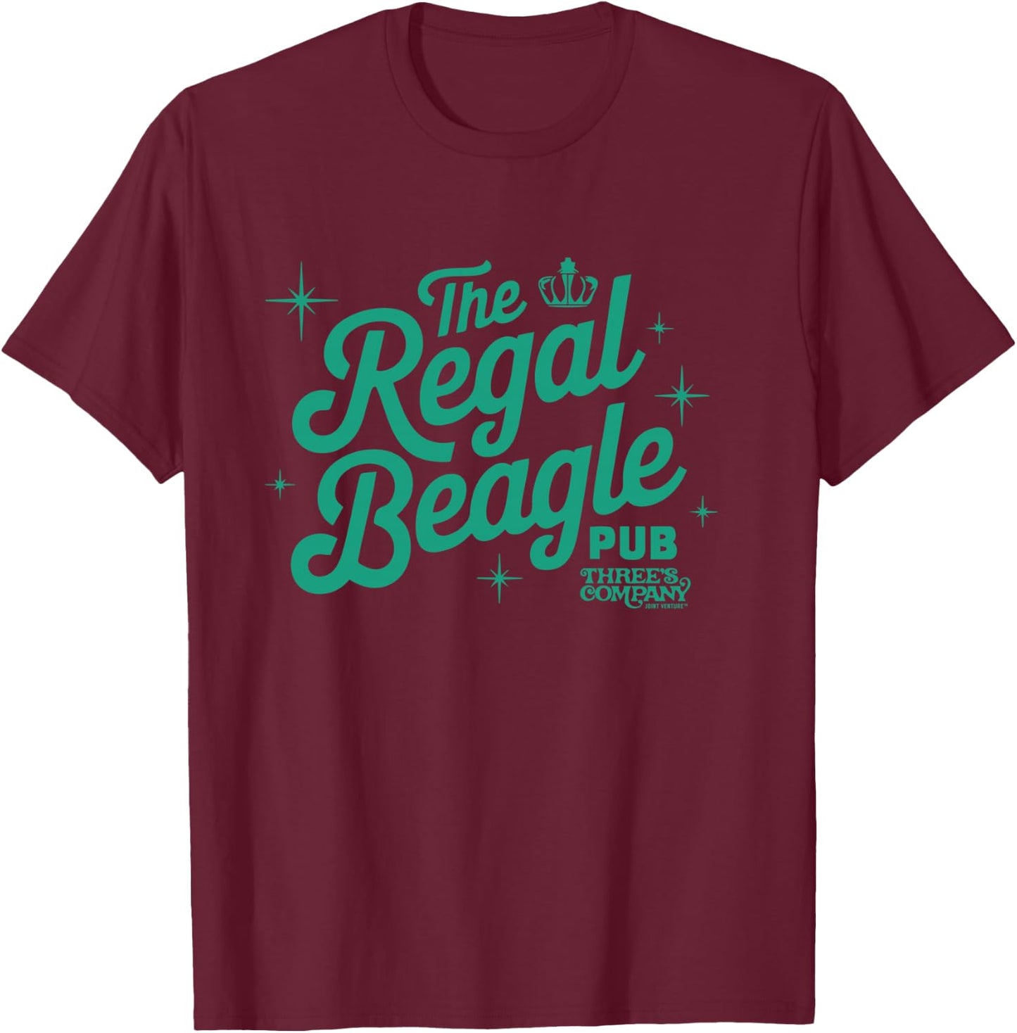 The Regal Beagle Pub Vintage Three's Company Logo T-Shirt - T-Shirt | Maroon
