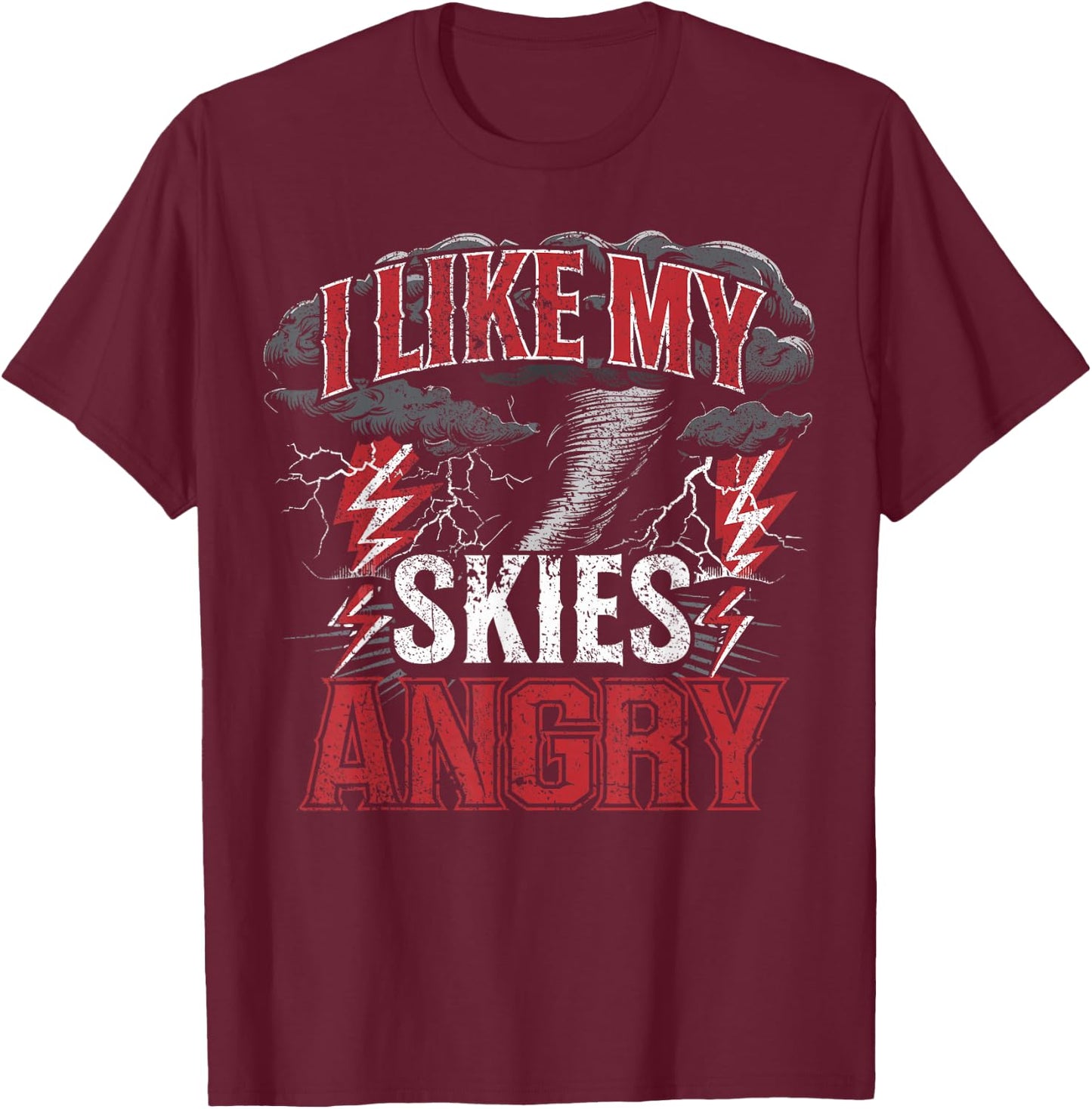 Storm Chaser EF5 Tornado Angry Skies Storm Chasing T-Shirt - T-Shirt | Maroon