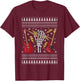 Guitar Ugly Christmas Sweater - Heavy Metal / Rock T-Shirt - T-Shirt | Maroon