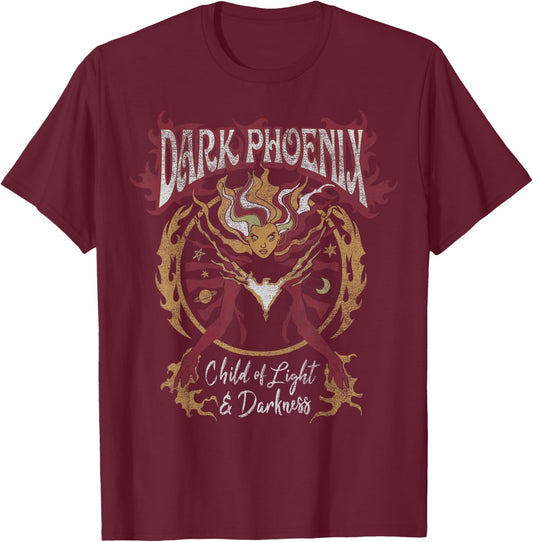 Marvel X-Men Dark Phoenix Light & Darkness Retro T-Shirt - T-Shirt | Maroon