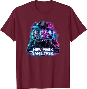 Glitch Persona Affirmation | New mask Same Task T-Shirt - T-Shirt | Maroon