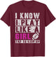I Know I Play Like A Girl Football Try to Keep Up Small T-Shirt - T-Shirt | Maroon
