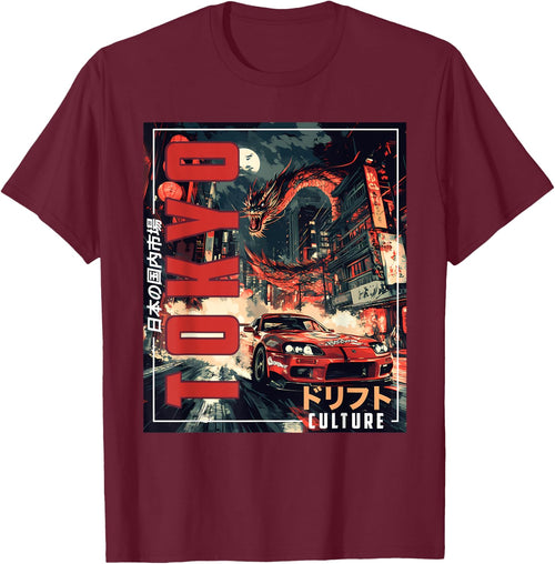 Tokyo City Retro Synthwave Racing Car Japan Tokyo