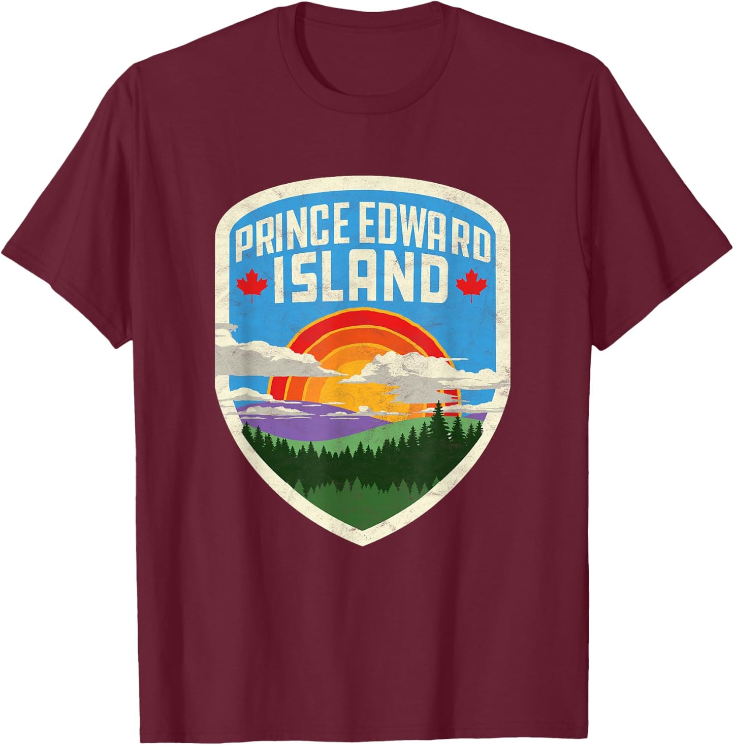 Prince Edward Island Canada Vintage Nature Outdoor T-Shirt - T-Shirt | Maroon