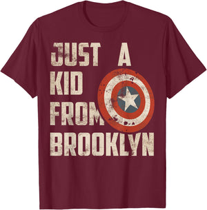 Marvel Captain America Just A Shield from Brooklyn T-Shirt - T-Shirt | Maroon