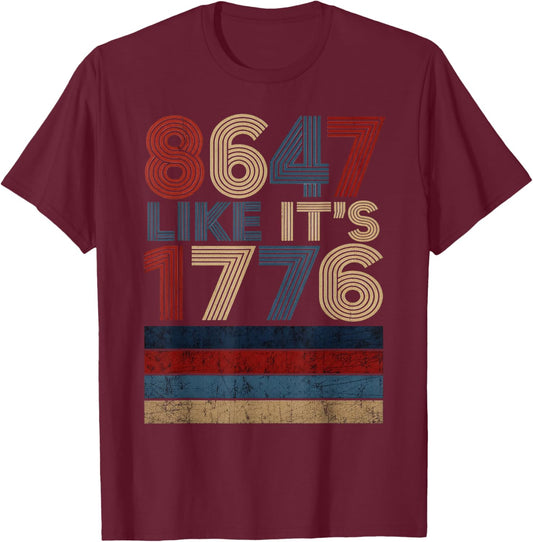 8647 Like It's 1776 - Retro Vintage Gifts T-Shirt - T-Shirt | Maroon