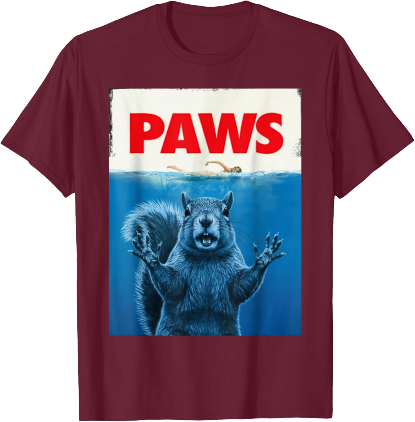 Paws Squirrel Shirts Funny Squirrel Gifts Women Kid T-Shirt - T-Shirt | Maroon
